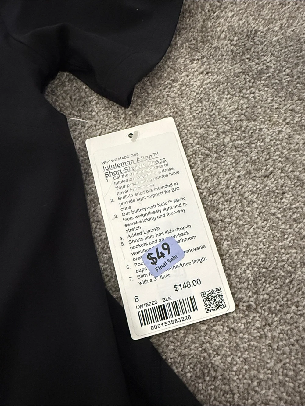 lululemon athletica Black Scoop Neck Short Sleeve Tunic